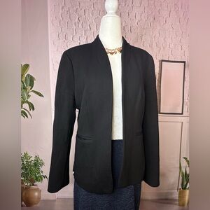 J. Crew Black Open-Front Collarless Blazer size 14